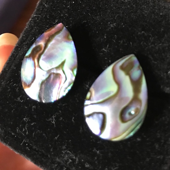 Teardrop Stud Earrings in Shell - Picture 6 of 6